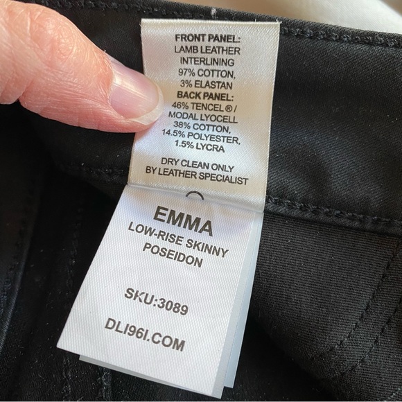 DL1961 - Emma Low Rise Skinny in Poseidon Size 25 Leather - Picture 12 of 12